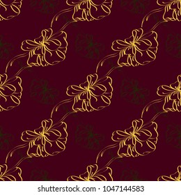 Seamless pattern with hand drawn bow-tie. Detailed sketch of holiday symbol. Useful for background, fabric or paper.