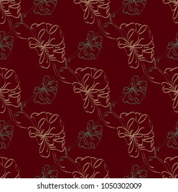 Seamless pattern with hand drawn bow-tie. Detailed sketch of holiday symbol. Useful for background, fabric or paper.