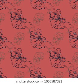 Seamless pattern with hand drawn bow-tie. Detailed sketch of holiday symbol. Useful for background, fabric or paper.