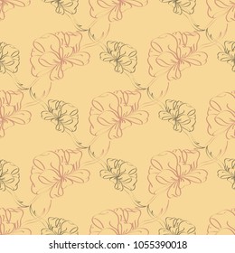 Seamless pattern with hand drawn bow-tie. Detailed sketch of holiday symbol. Useful for background, fabric or paper.