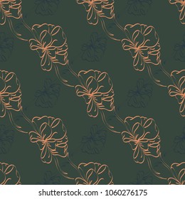 Seamless pattern with hand drawn bow-tie. Detailed sketch of holiday symbol. Useful for background, fabric or paper.