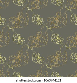 Seamless pattern with hand drawn bow-tie. Detailed sketch of holiday symbol. Useful for background, fabric or paper.