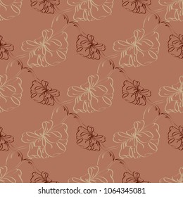 Seamless pattern with hand drawn bow-tie. Detailed sketch of holiday symbol. Useful for background, fabric or paper.