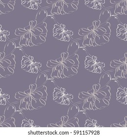 Seamless pattern with hand drawn bow-tie. Detailed sketch of holiday symbol. Useful for background, fabric or paper.