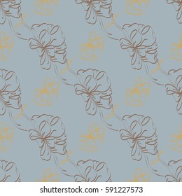 Seamless pattern with hand drawn bow-tie. Detailed sketch of holiday symbol. Useful for background, fabric or paper.