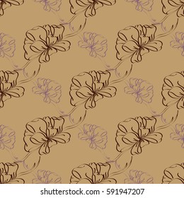Seamless pattern with hand drawn bow-tie. Detailed sketch of holiday symbol. Useful for background, fabric or paper.