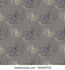 Seamless pattern with hand drawn bow-tie. Detailed sketch of holiday symbol. Useful for background, fabric or paper.