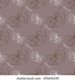 Seamless pattern with hand drawn bow-tie. Detailed sketch of holiday symbol. Useful for background, fabric or paper.