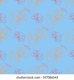 Seamless pattern with hand drawn bow-tie. Detailed sketch of holiday symbol. Useful for background, fabric or paper.