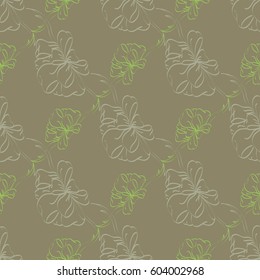 Seamless pattern with hand drawn bow-tie. Detailed sketch of holiday symbol. Useful for background, fabric or paper.