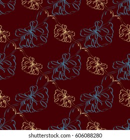 Seamless pattern with hand drawn bow-tie. Detailed sketch of holiday symbol. Useful for background, fabric or paper.
