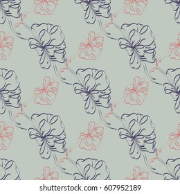 Seamless pattern with hand drawn bow-tie. Detailed sketch of holiday symbol. Useful for background, fabric or paper.