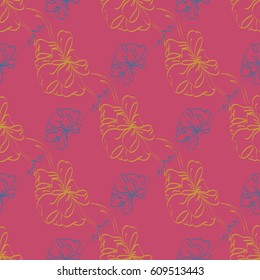 Seamless pattern with hand drawn bow-tie. Detailed sketch of holiday symbol. Useful for background, fabric or paper.