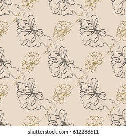 Seamless pattern with hand drawn bow-tie. Detailed sketch of holiday symbol. Useful for background, fabric or paper.