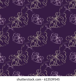 Seamless pattern with hand drawn bow-tie. Detailed sketch of holiday symbol. Useful for background, fabric or paper.