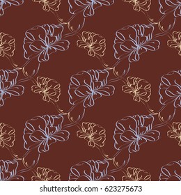 Seamless pattern with hand drawn bow-tie. Detailed sketch of holiday symbol. Useful for background, fabric or paper.