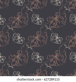 Seamless pattern with hand drawn bow-tie. Detailed sketch of holiday symbol. Useful for background, fabric or paper.