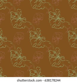 Seamless pattern with hand drawn bow-tie. Detailed sketch of holiday symbol. Useful for background, fabric or paper.