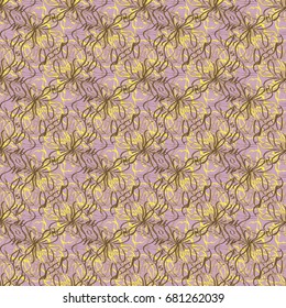 Seamless pattern with hand drawn bow-tie. Detailed sketch of holiday symbol. Useful for background, fabric or paper.