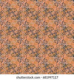 Seamless pattern with hand drawn bow-tie. Detailed sketch of holiday symbol. Useful for background, fabric or paper.
