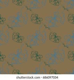 Seamless pattern with hand drawn bow-tie. Detailed sketch of holiday symbol. Useful for background, fabric or paper.
