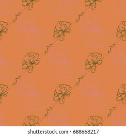 Seamless pattern with hand drawn bow-tie. Detailed sketch of holiday symbol. Useful for background, fabric or paper.