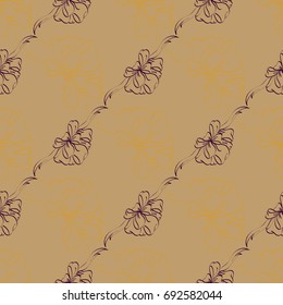 Seamless pattern with hand drawn bow-tie. Detailed sketch of holiday symbol. Useful for background, fabric or paper.