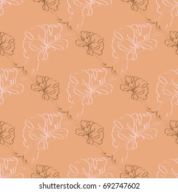 Seamless pattern with hand drawn bow-tie. Detailed sketch of holiday symbol. Useful for background, fabric or paper.
