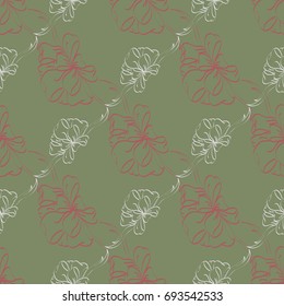Seamless pattern with hand drawn bow-tie. Detailed sketch of holiday symbol. Useful for background, fabric or paper.