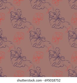 Seamless pattern with hand drawn bow-tie. Detailed sketch of holiday symbol. Useful for background, fabric or paper.