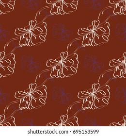 Seamless pattern with hand drawn bow-tie. Detailed sketch of holiday symbol. Useful for background, fabric or paper.