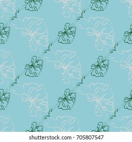 Seamless pattern with hand drawn bow-tie. Detailed sketch of holiday symbol. Useful for background, fabric or paper.