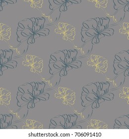Seamless pattern with hand drawn bow-tie. Detailed sketch of holiday symbol. Useful for background, fabric or paper.