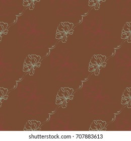 Seamless pattern with hand drawn bow-tie. Detailed sketch of holiday symbol. Useful for background, fabric or paper.