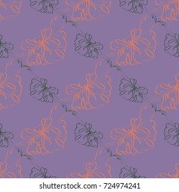 Seamless pattern with hand drawn bow-tie. Detailed sketch of holiday symbol. Useful for background, fabric or paper.