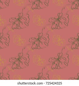 Seamless pattern with hand drawn bow-tie. Detailed sketch of holiday symbol. Useful for background, fabric or paper.