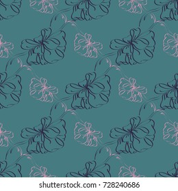 Seamless pattern with hand drawn bow-tie. Detailed sketch of holiday symbol. Useful for background, fabric or paper.