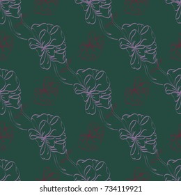 Seamless pattern with hand drawn bow-tie. Detailed sketch of holiday symbol. Useful for background, fabric or paper.