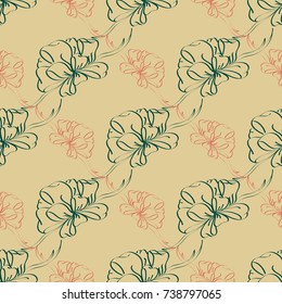 Seamless pattern with hand drawn bow-tie. Detailed sketch of holiday symbol. Useful for background, fabric or paper.