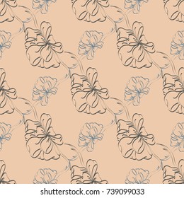 Seamless pattern with hand drawn bow-tie. Detailed sketch of holiday symbol. Useful for background, fabric or paper.