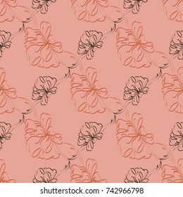 Seamless pattern with hand drawn bow-tie. Detailed sketch of holiday symbol. Useful for background, fabric or paper.