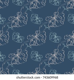 Seamless pattern with hand drawn bow-tie. Detailed sketch of holiday symbol. Useful for background, fabric or paper.