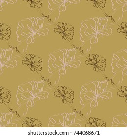 Seamless pattern with hand drawn bow-tie. Detailed sketch of holiday symbol. Useful for background, fabric or paper.