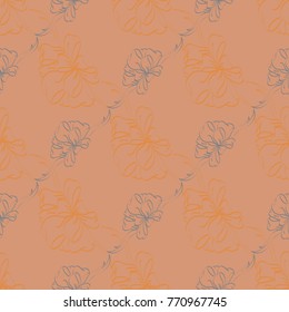 Seamless pattern with hand drawn bow-tie. Detailed sketch of holiday symbol. Useful for background, fabric or paper.