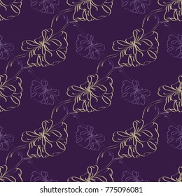 Seamless pattern with hand drawn bow-tie. Detailed sketch of holiday symbol. Useful for background, fabric or paper.