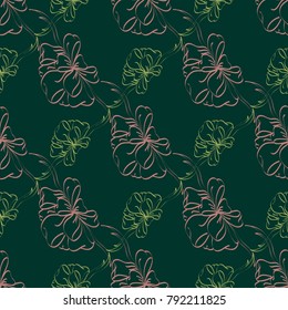 Seamless pattern with hand drawn bow-tie. Detailed sketch of holiday symbol. Useful for background, fabric or paper.