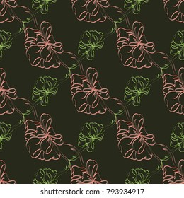 Seamless pattern with hand drawn bow-tie. Detailed sketch of holiday symbol. Useful for background, fabric or paper.