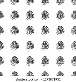 Seamless pattern Hand drawn brake disk doodle. Sketch style icon. Decoration element. Isolated on white background. Flat design. Vector illustration.