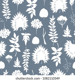 Seamless pattern with hand drawn branches.
