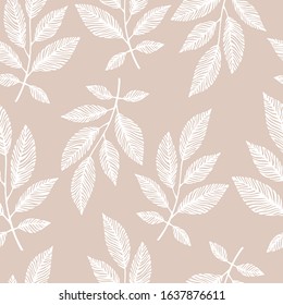 Seamless pattern with hand drawn branches.